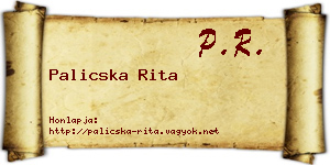 Palicska Rita névjegykártya